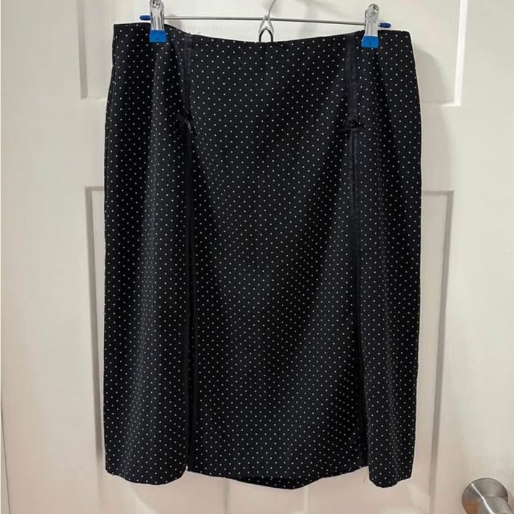 Requirements Black Polka Dot Midi Skirt